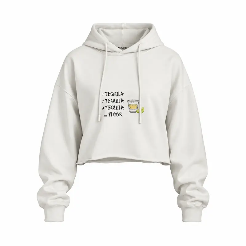 1 Tequila 2 Tequila Oversize Crop Hoodie
