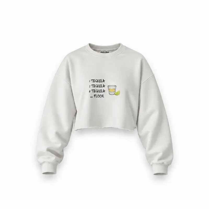 1 Tequila 2 Tequila Oversize Crop Sweatshirt
