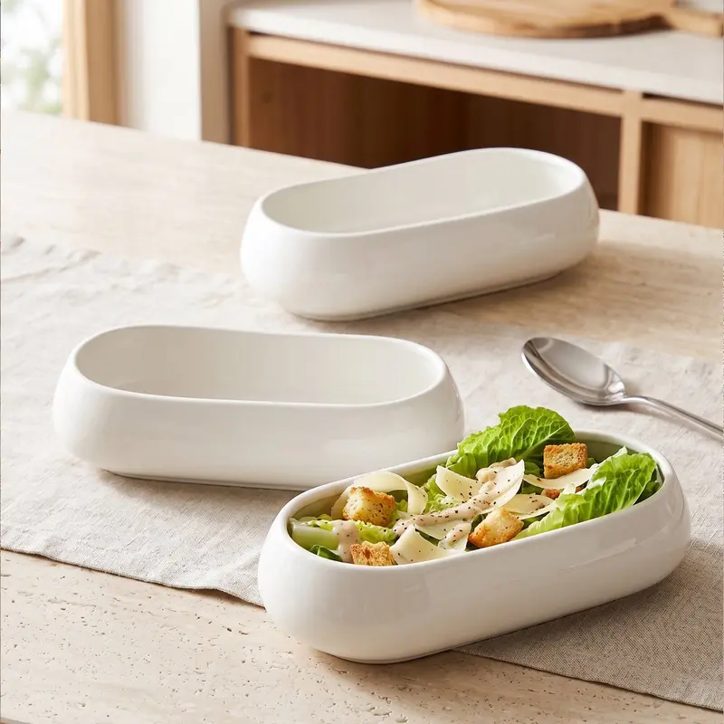3lü Derin Kayık Tabağı Seti - 20cm