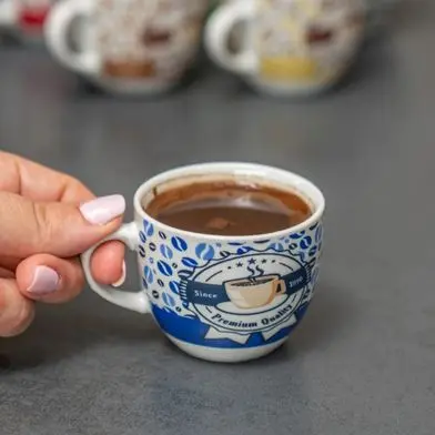 6 Adet Renkli Kahve Fincan Takımı 90 cc