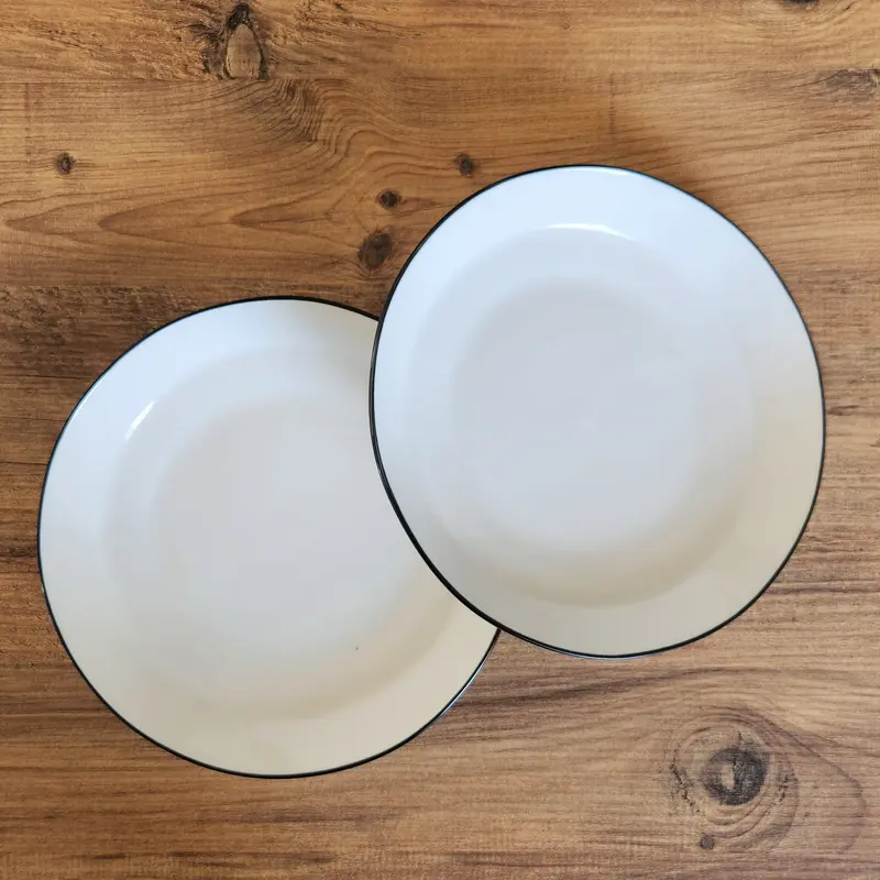İkili Porselen 20 cm Yemek Tabağı Beyaz