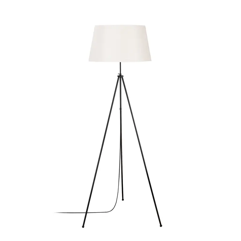 Abajurlu Tripod Modern Metal Lambader - Beyaz