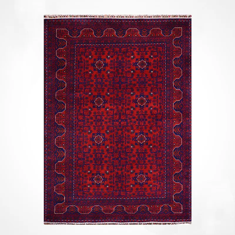 Afgan Halısı Hamyap Orijinal El Dokuması Kök Boya Yün 124x190 2.36 Metrekare - 4x6 ft