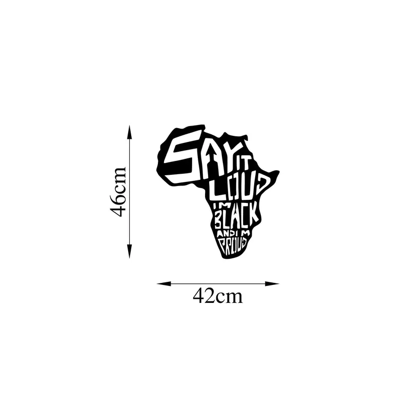 Afrika Haritası Yazı Metal Duvar Panosu - Siyah