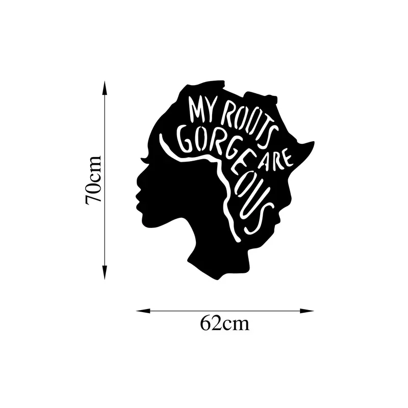 Afrika Kadın My Roots Metal Duvar Panosu - Siyah