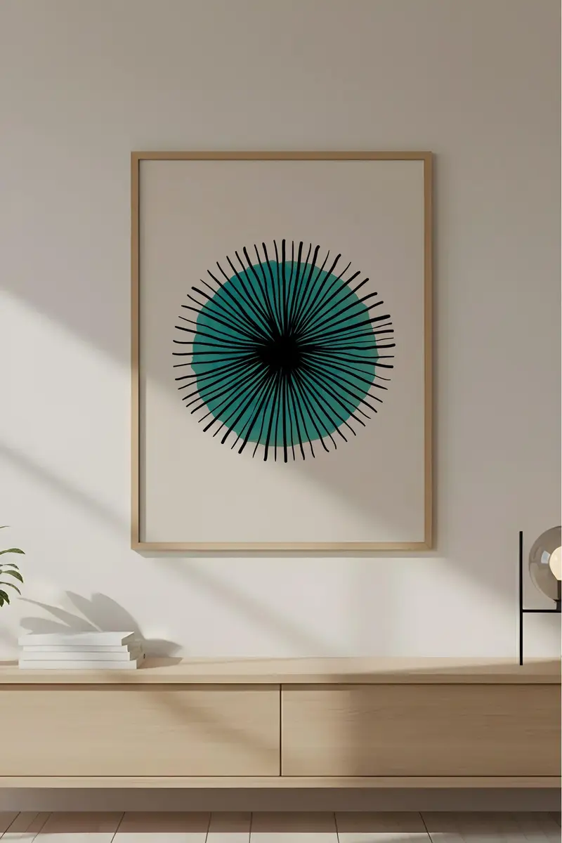 Ahşap Çerçeveli Geometrik Desenli Tablo | Huhu631