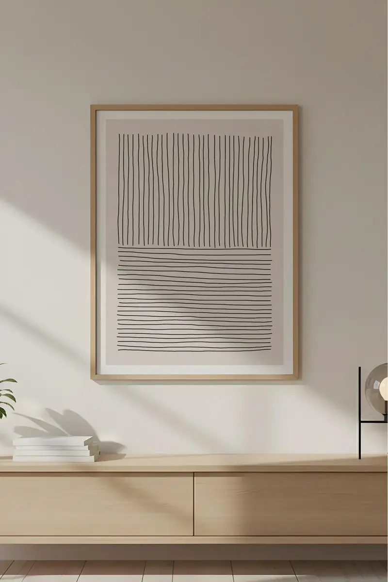 Ahşap Çerçeveli Minimalist Tablo | Huhu575