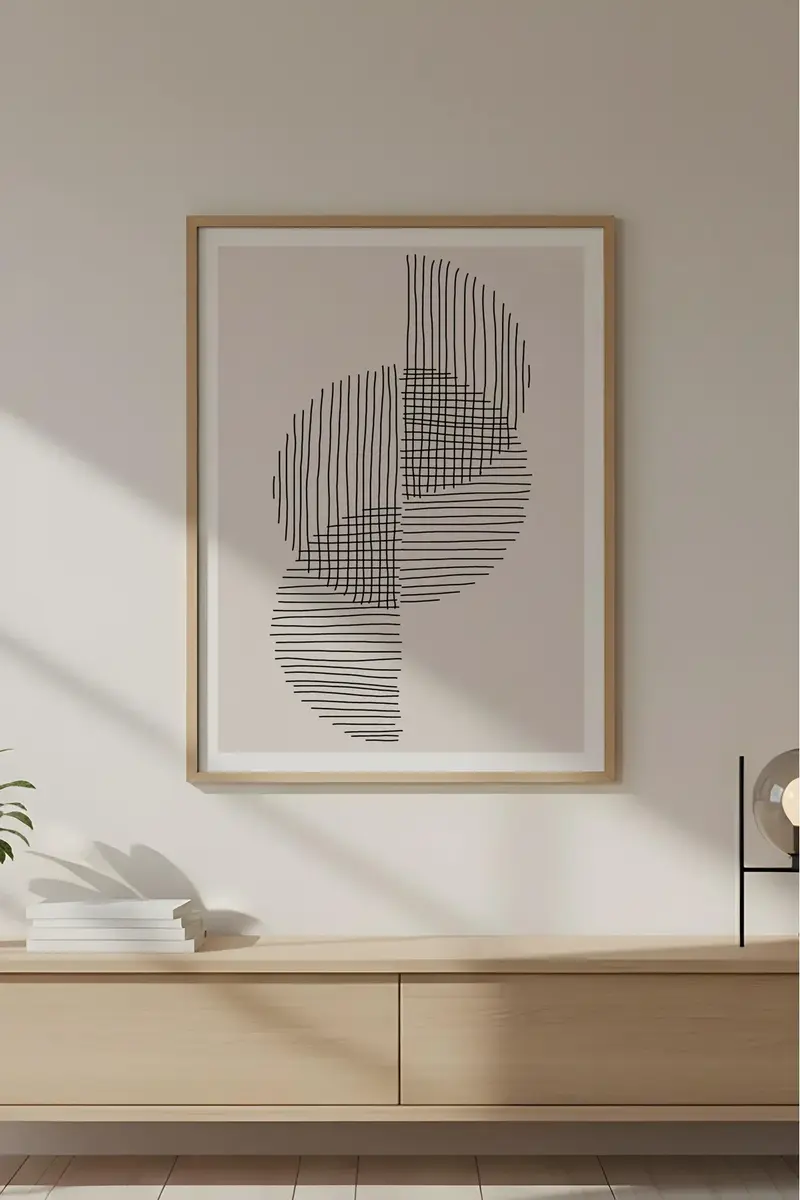 Ahşap Çerçeveli Minimalist Tablo | Huhu577