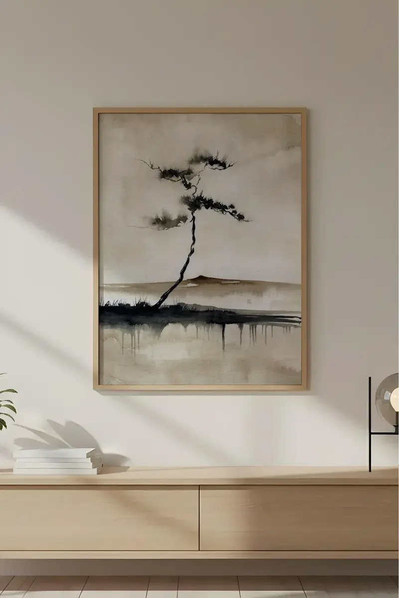 Ahşap Çerçeveli Wabi Sabi Koleksiyon Tablo | Huhu726