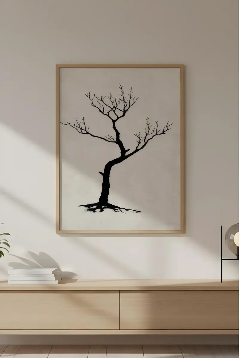 Ahşap Çerçeveli Wabi Sabi Koleksiyon Tablo | Huhu733