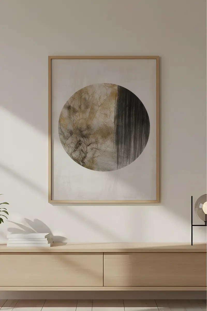 Ahşap Çerçeveli Wabi Sabi Koleksiyon Tablo | Huhu738