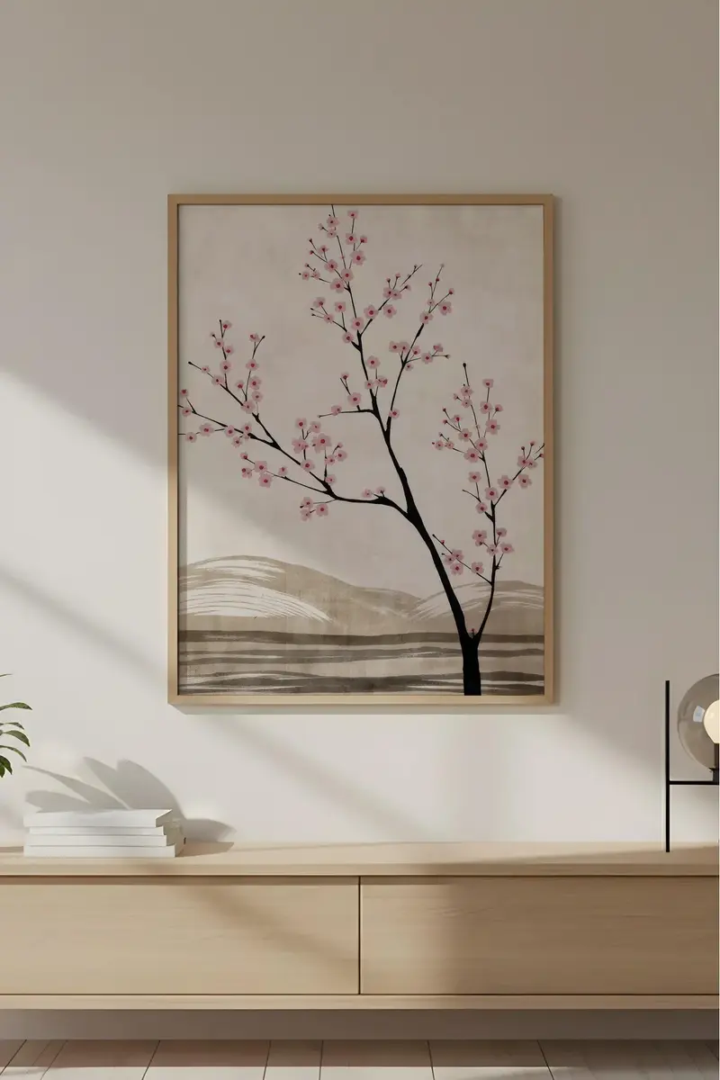 Ahşap Çerçeveli Wabi Sabi Koleksiyon Tablo | Huhu741