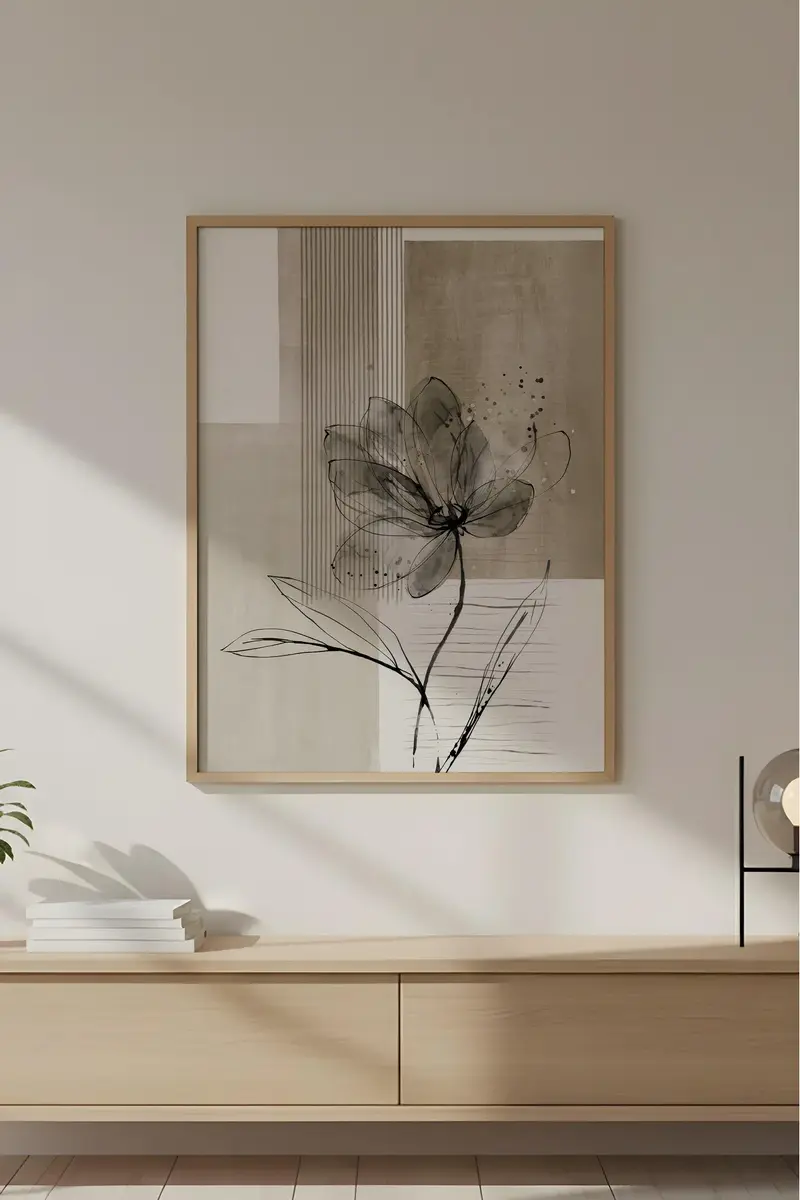 Ahşap Çerçeveli Wabi Sabi Koleksiyon Tablo | Huhu759