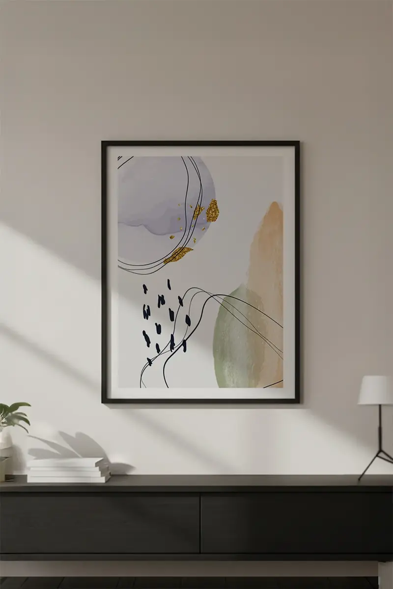 Ahşap Siyah Çerçeveli Modern Tablo | Huhu611