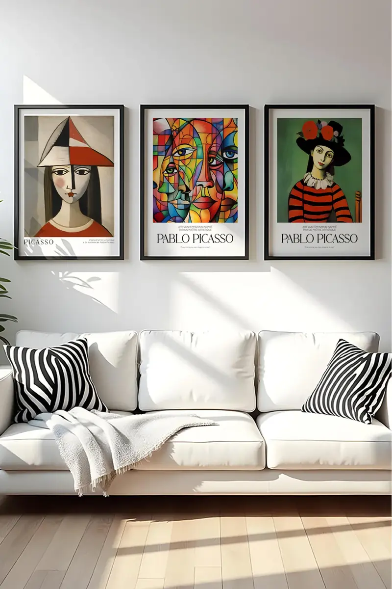 Ahşap Siyah Çerçeveli Pablo Picasso Tablo Seti | Huhu544