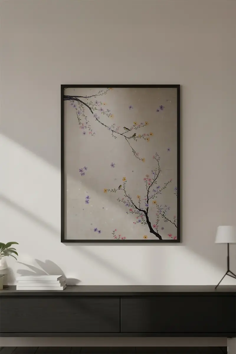 Ahşap Siyah Çerçeveli Wabi Sabi Koleksiyon Tablo | Huhu725
