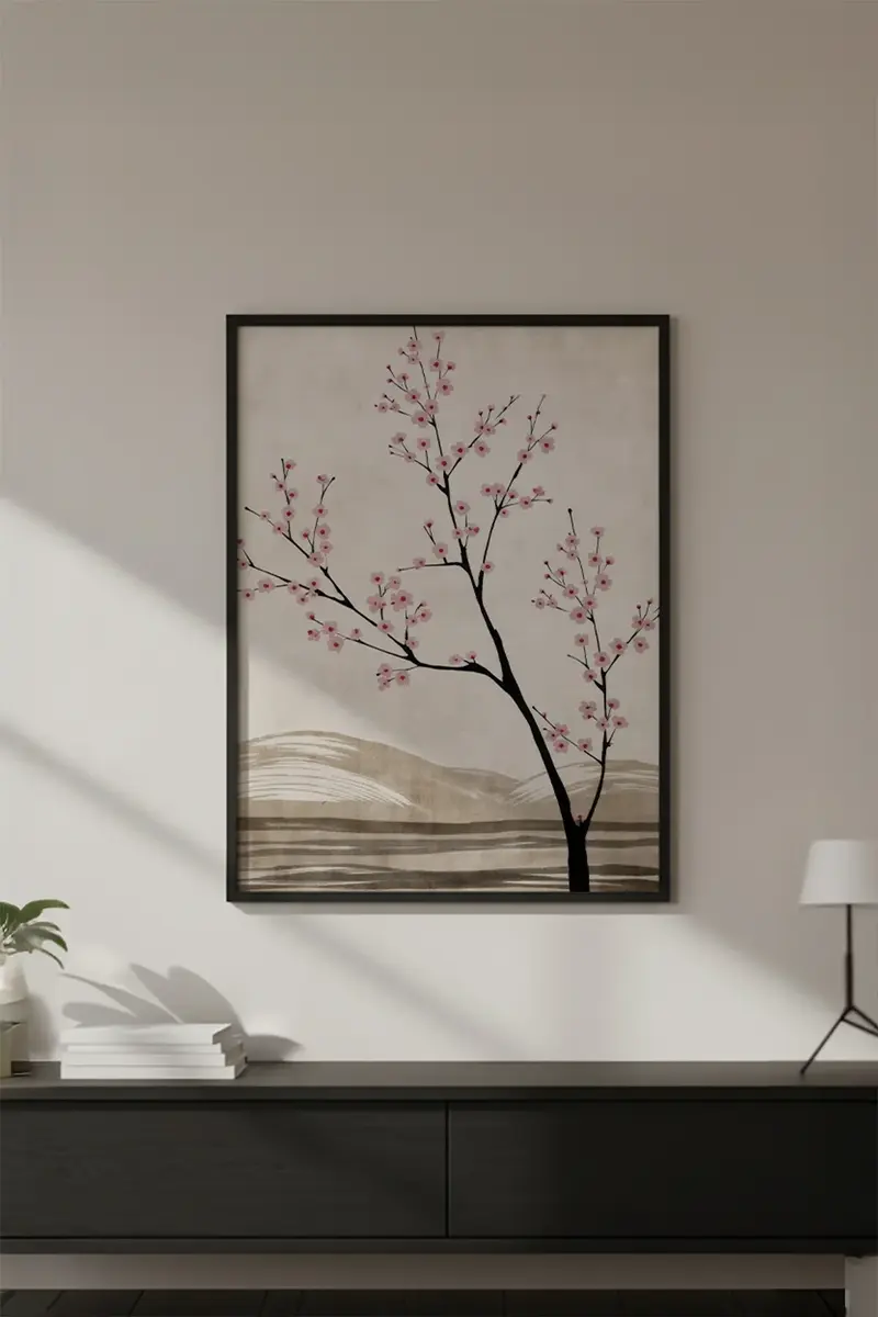 Ahşap Siyah Çerçeveli Wabi Sabi Koleksiyon Tablo | Huhu741