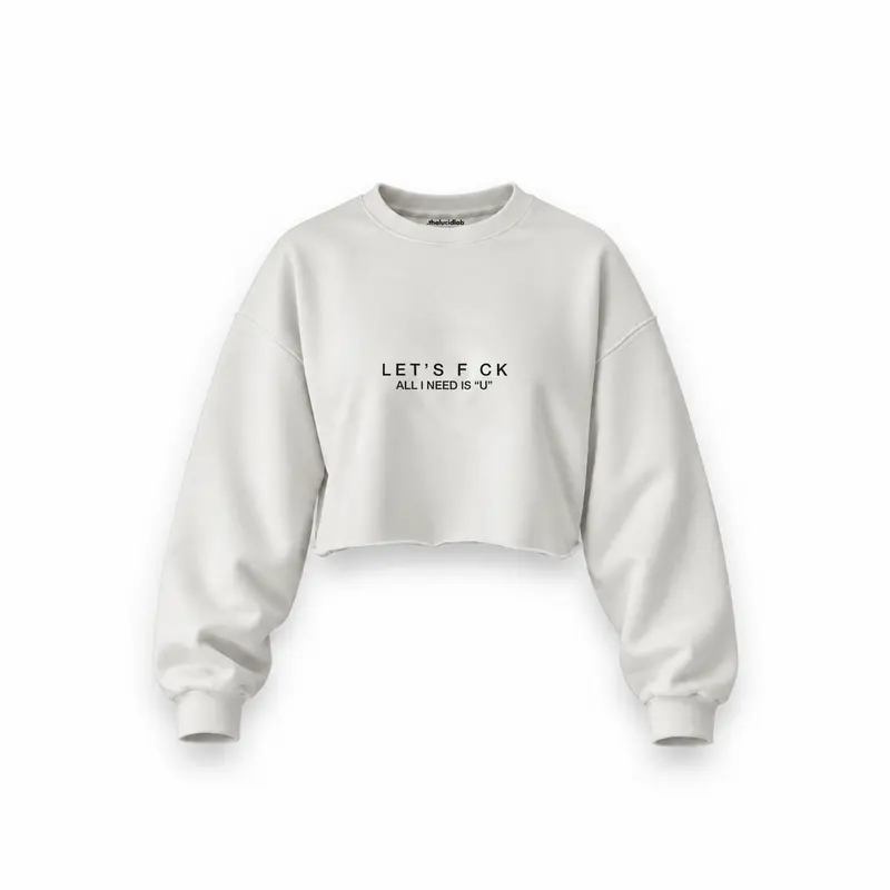 All I Need Is U Oversize Crop Sweatshirt