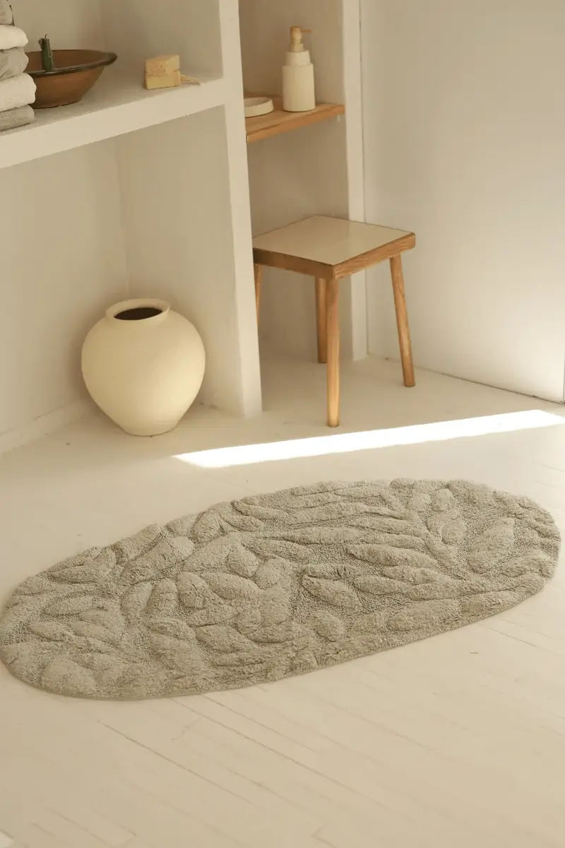 Allesi Tekli Banyo Paspası %100 Pamuk 65x115 Cm Yeşil