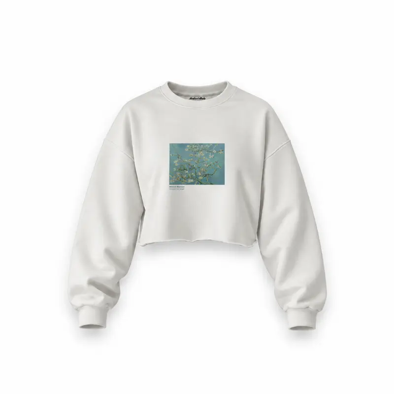 Almond Blossoms Oversize Crop Sweatshirt