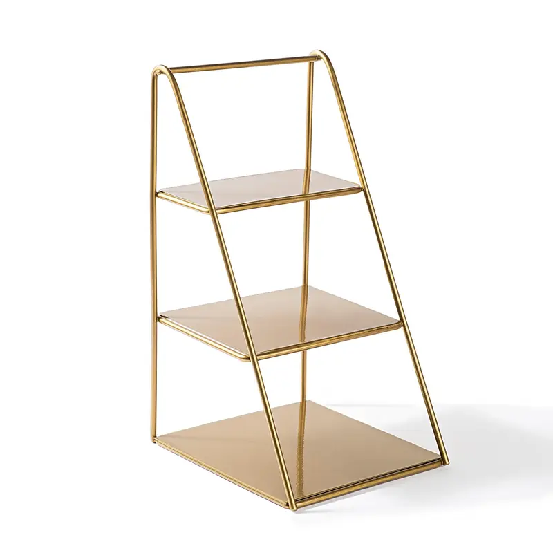 Altın Metal 3 Katlı Takı ve Duzenleme Standı - Altın