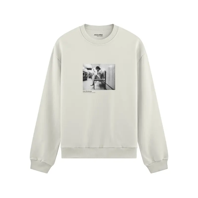 Amy Winehouse at the laundromat 2004 Oversize Sweatshirt