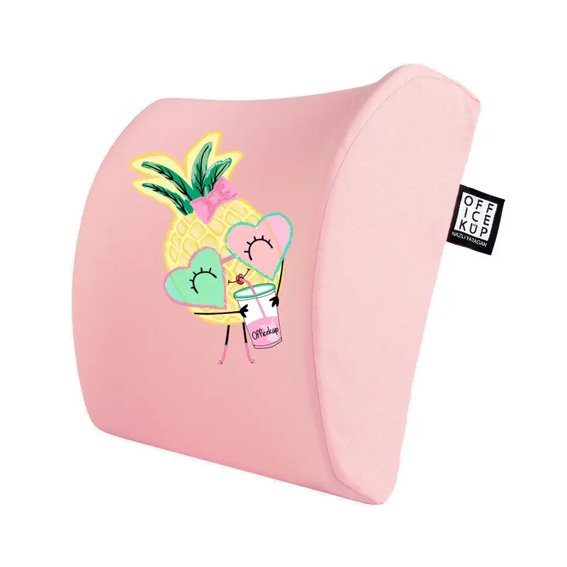 Ananas Bel Destek Yastığı KILIFI - Pembe (Süngersiz)