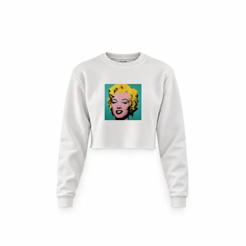 Andy Warhol / Marilyn Monroe Blue Crop Sweatshirt