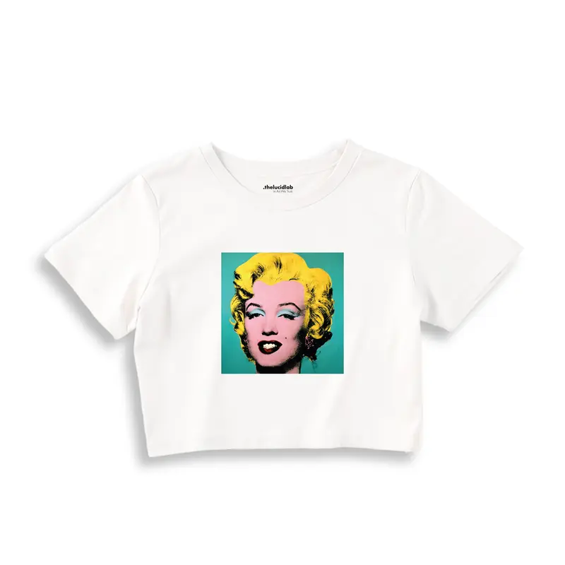 Andy Warhol / Marilyn Monroe Blue Crop Tişört