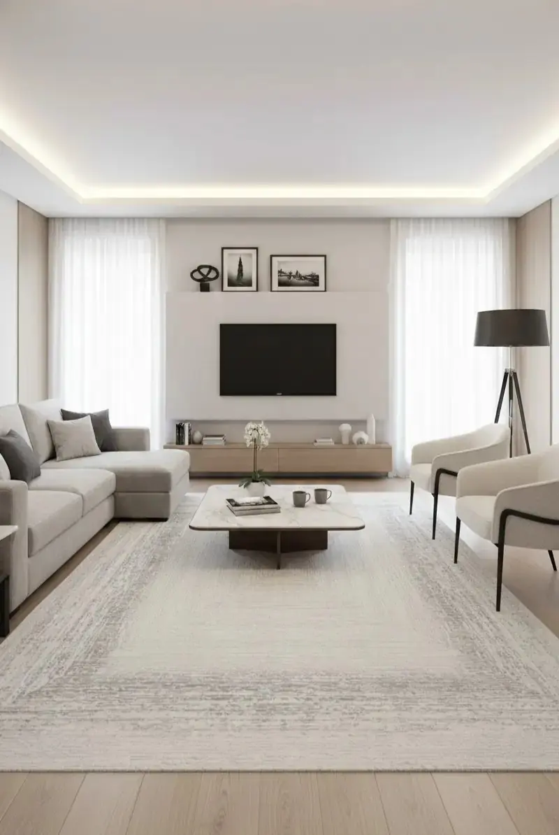 Arden 72484-61 Modern Desenli Gri Akrilik Makine Halısı