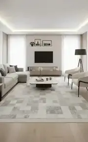 Arden 72487-95 Modern Desenli Gri Akrilik Makine Halısı
