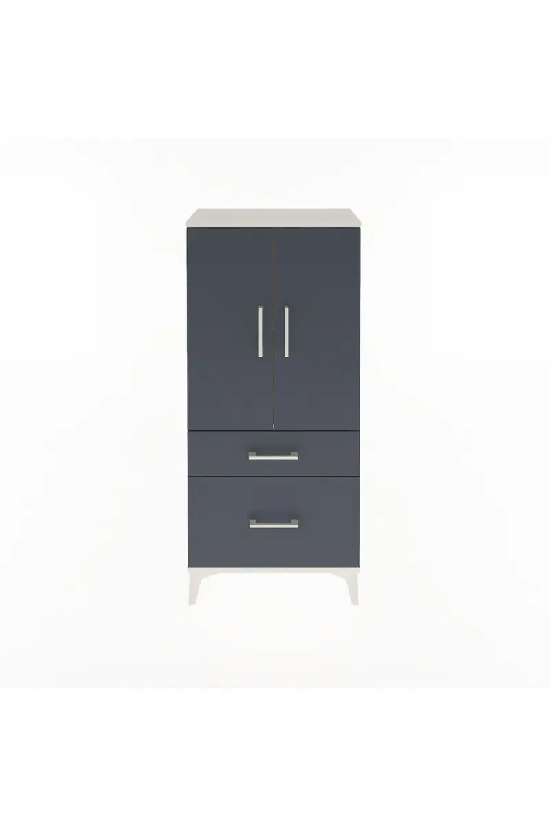 Arges Dolap 2 Raflı 2 Çekmeceli 2 Kapaklı 60x30x134