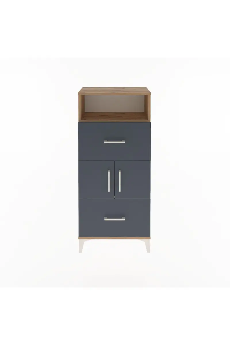 Arges Dolap 2 Raflı 2 Çekmeceli 2 Kapaklı 60x30x134