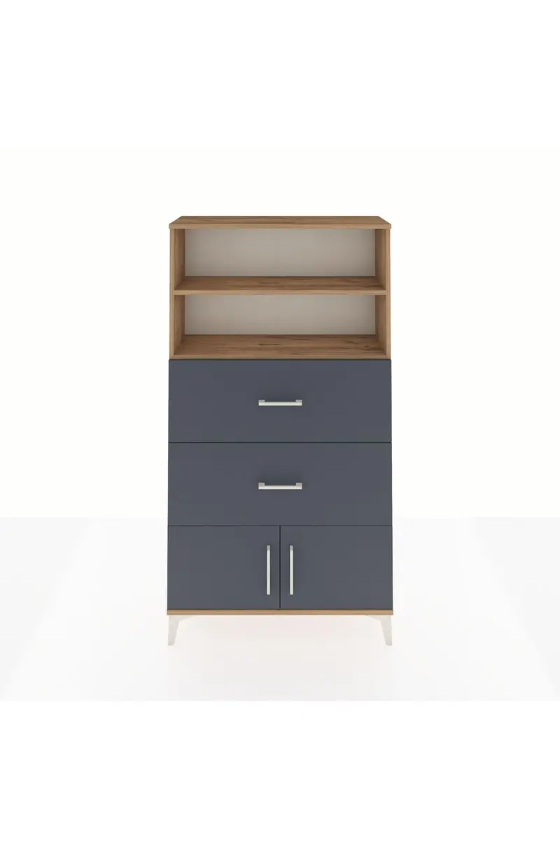 Arges Dolap 2 Raflı 2 Çekmeceli 2 Kapaklı 88x30x163