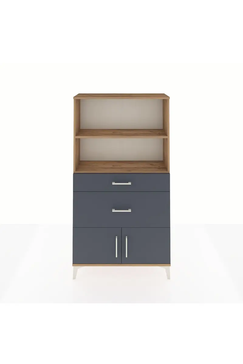 Arges Dolap 2 Raflı 2 Çekmeceli 2 Kapaklı 88x30x163