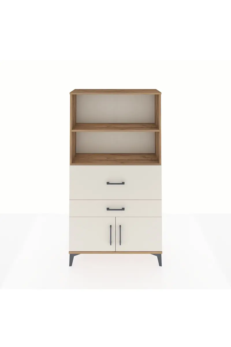 Arges Dolap 2 Raflı 2 Çekmeceli 2 Kapaklı 88x30x163