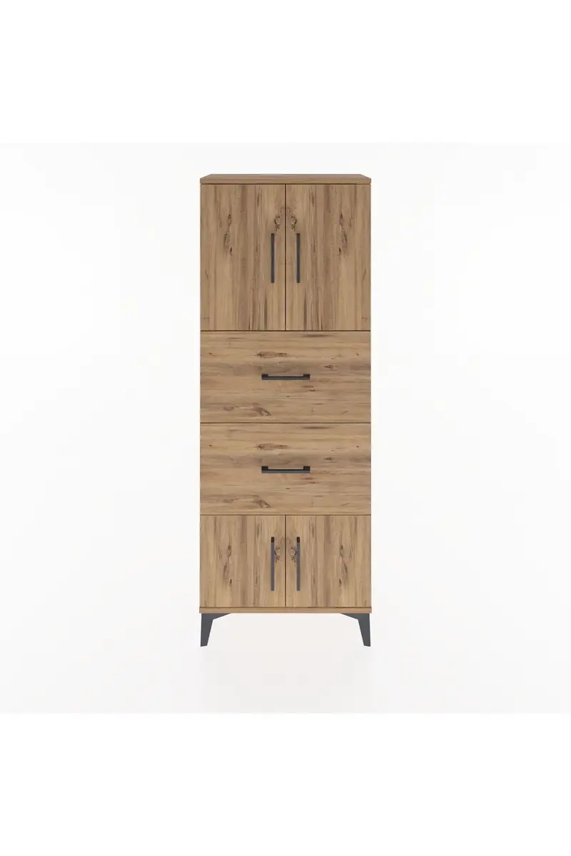Arges Dolap 2 Raflı 2 Çekmeceli 4 Kapaklı 60x30x163
