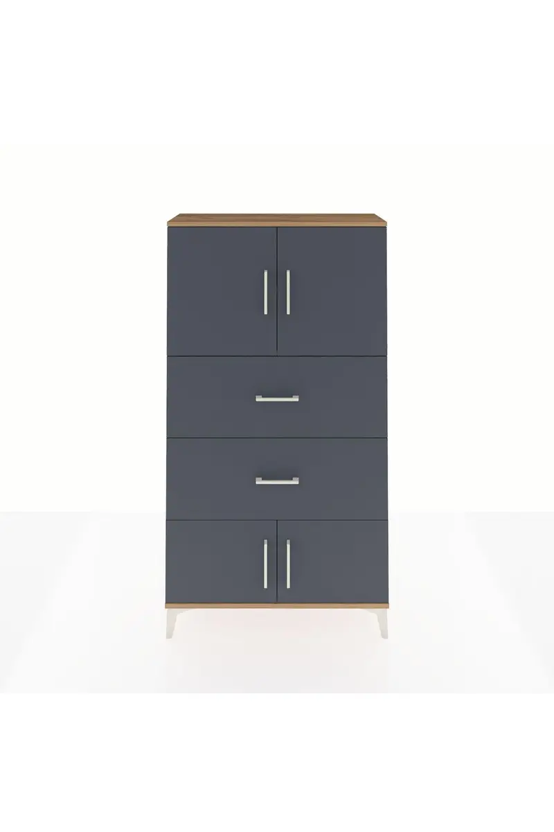 Arges Dolap 2 Raflı 2 Çekmeceli 4 Kapaklı 88x30x163