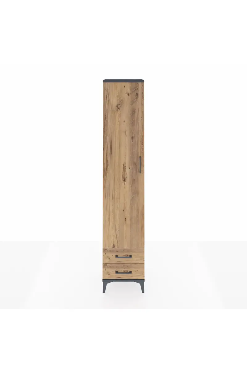 Arges Dolap 2 Raflı 2 Çekmeceli Tek Askılı 44x30x221