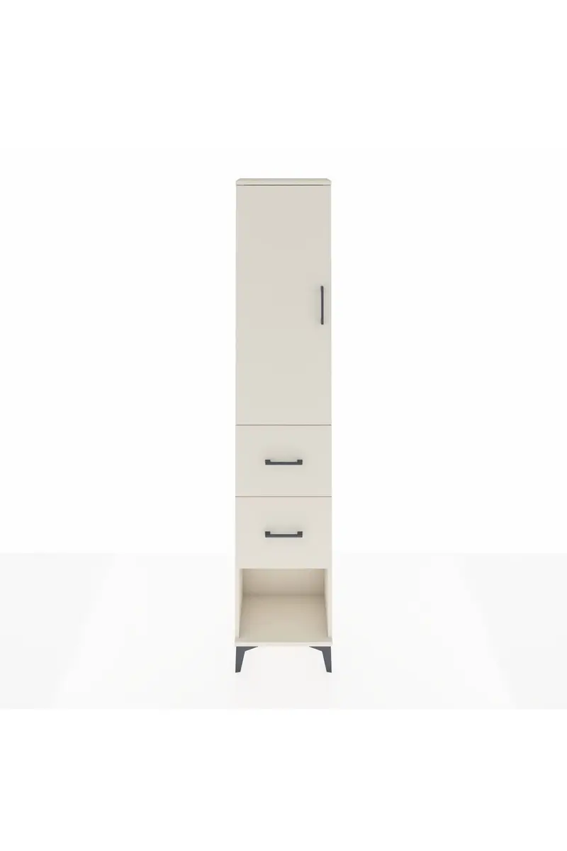 Arges Dolap 2 Raflı 2 Çekmeceli Tek Askılı 44x30x221