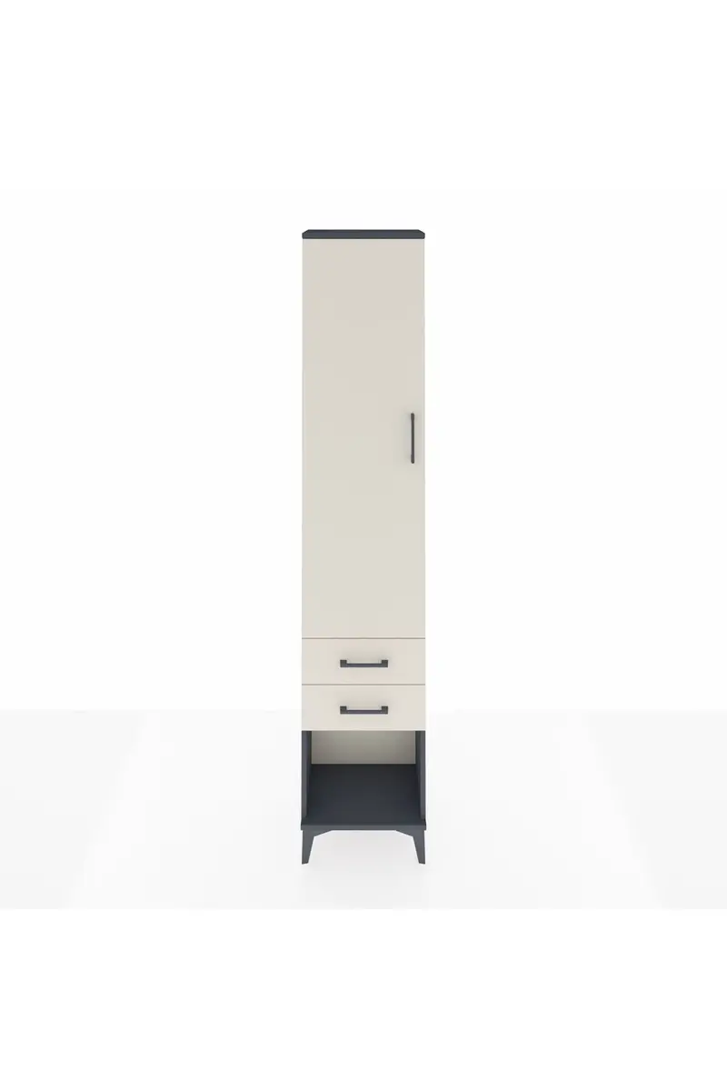 Arges Dolap 2 Raflı 2 Çekmeceli Tek Askılı 44x30x221