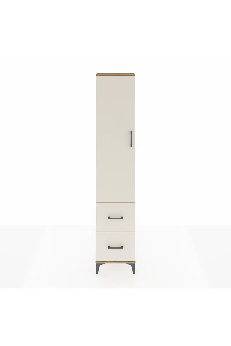 Arges Dolap 2 Raflı 2 Çekmeceli Tek Askılı 44x30x221