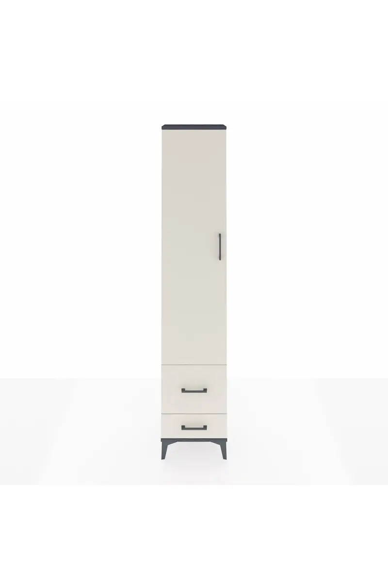 Arges Dolap 2 Raflı 2 Çekmeceli Tek Askılı 44x30x221