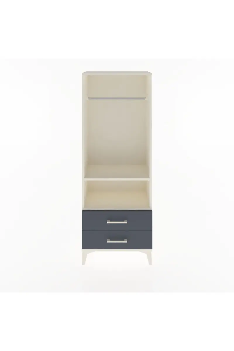 Arges Dolap 2 Raflı 2 Çekmeceli Tek Askılı 60x30x163