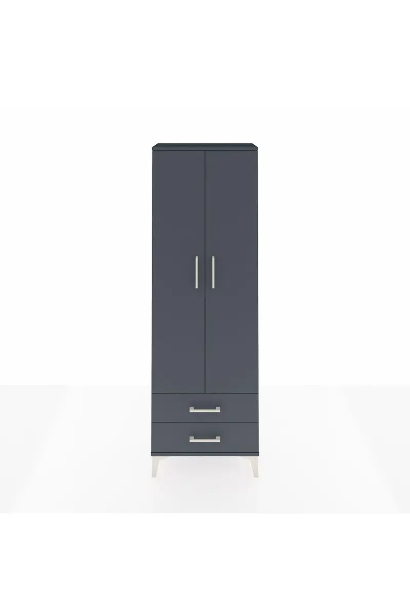 Arges Dolap 2 Raflı 2 Çekmeceli Tek Askılı 60x30x182