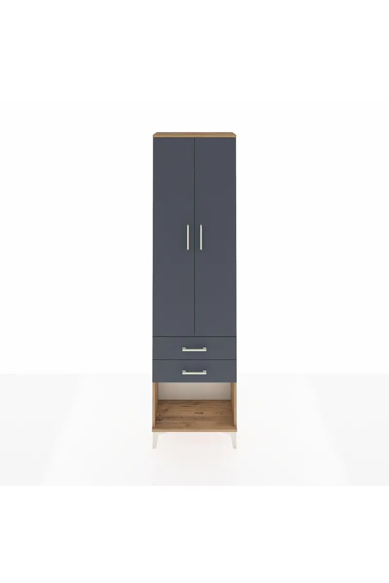 Arges Dolap 2 Raflı 2 Çekmeceli Tek Askılı 60x30x221
