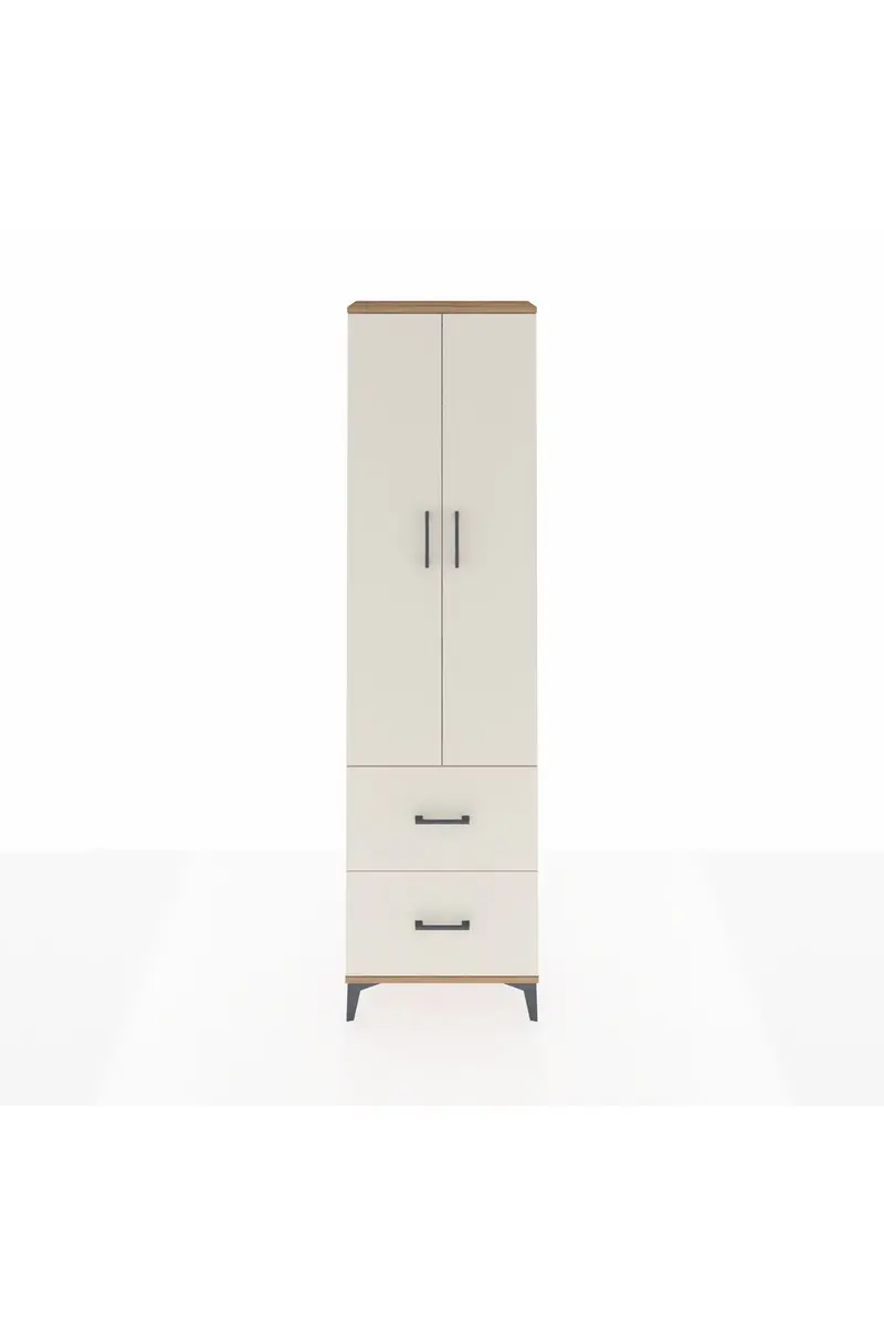 Arges Dolap 2 Raflı 2 Çekmeceli Tek Askılı 60x30x221