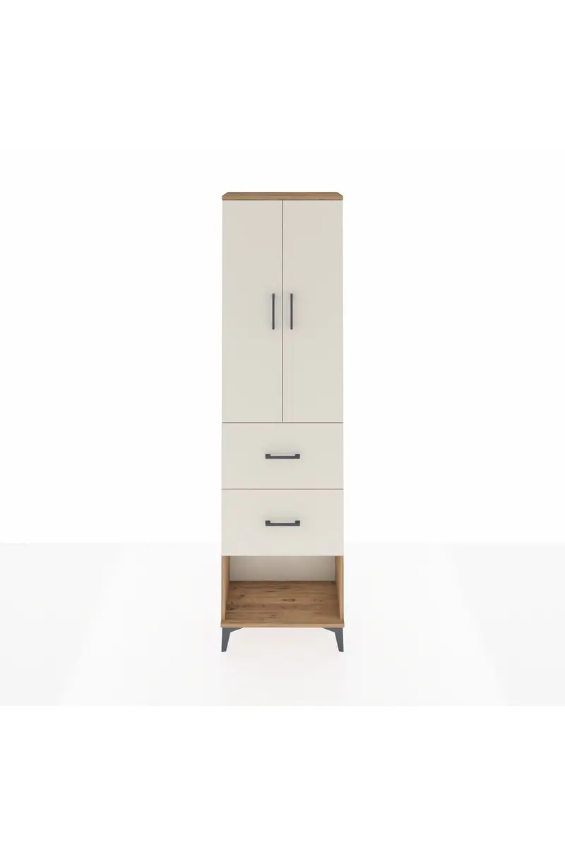 Arges Dolap 2 Raflı 2 Çekmeceli Tek Askılı 60x30x221
