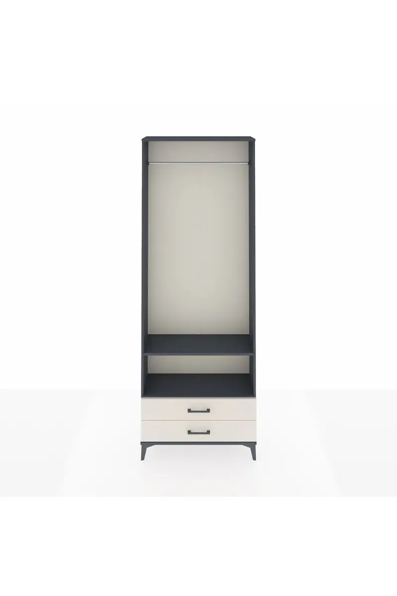 Arges Dolap 2 Raflı 2 Çekmeceli Tek Askılı 88x30x243