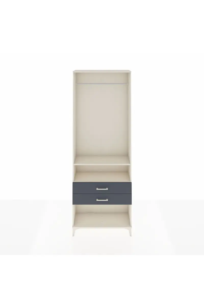 Arges Dolap 2 Raflı 2 Çekmeceli Tek Askılı 88x30x243